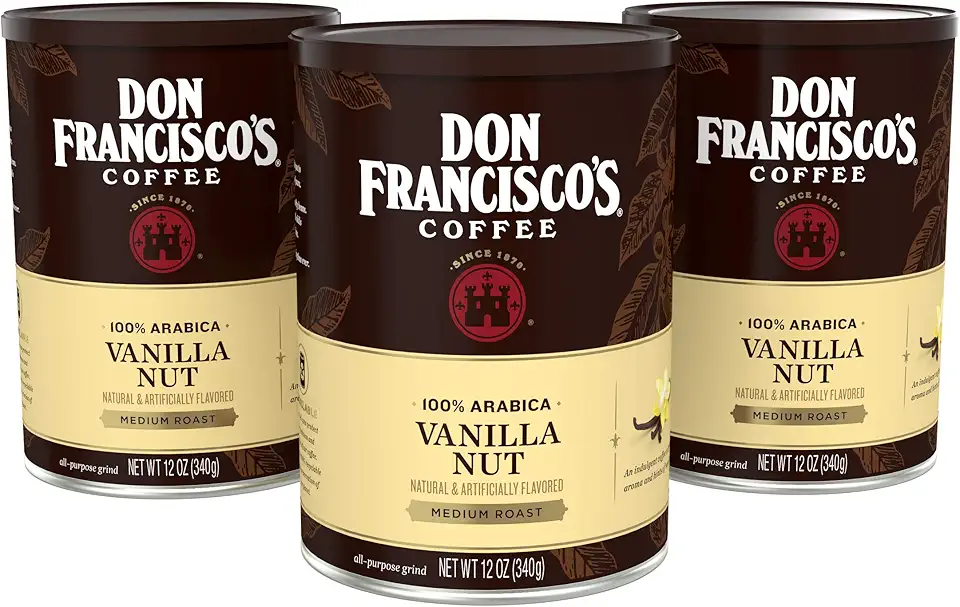 Don Francisco&#x27;s Vanilla Nut Flavored Ground Coffee (3 x12 oz Cans)