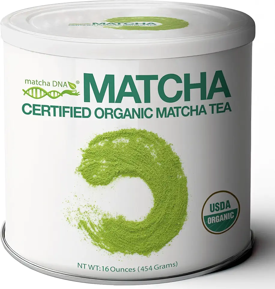 MATCHA DNA Certified Organic Matcha Green Tea Powder (16 oz TIN CAN)