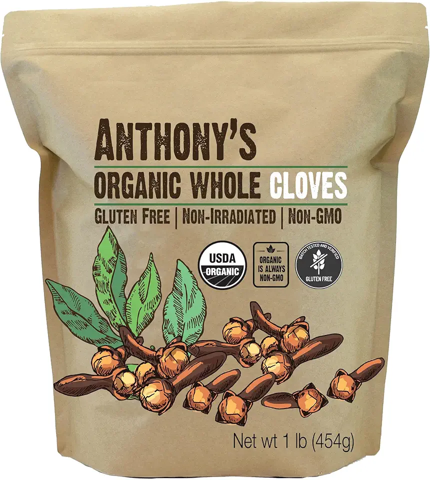 Anthony&#x27;s Organic Whole Cloves, 1 lb, Gluten Free, Non GMO, Non Irradiated, Keto Friendly