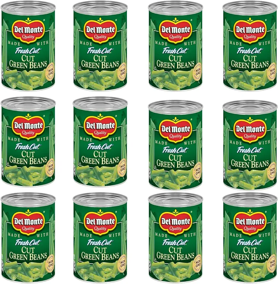 DEL MONTE FRESH CUT BLUE LAKE Cut Green Beans Canned Vegetables,14.5 Ounce (Pack of 12)