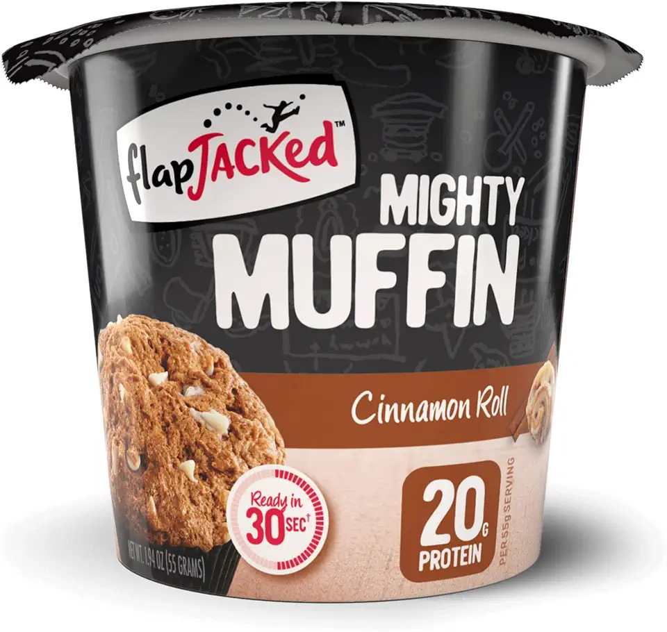 FlapJacked Mighty Muffins, Cinnamon Roll, 12 Pack | 20g Protein