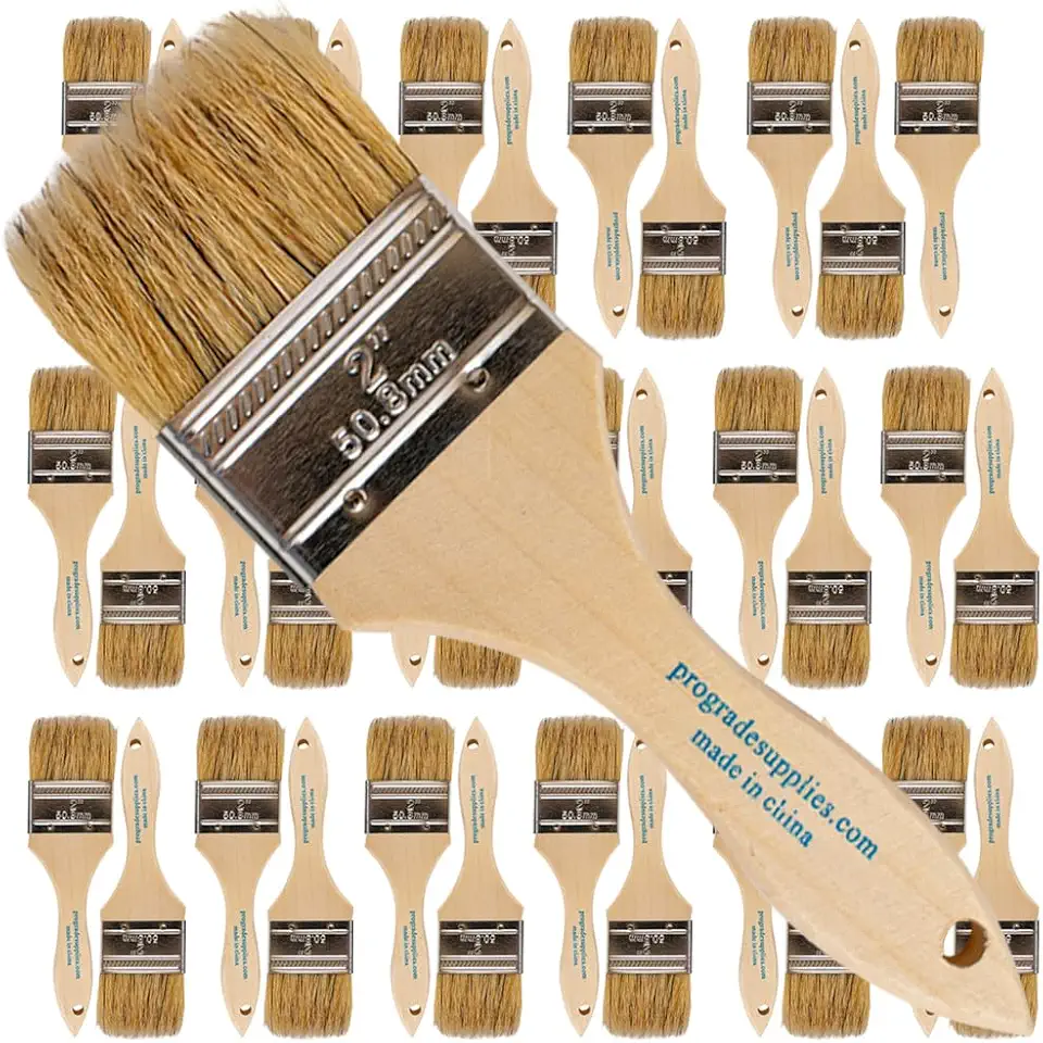 Pro Grade - Chip Paint Brushes - 36-Pack - 2 Inch Chip Brush for Paints, Stains, Varnishes, Glues, &amp; Gesso