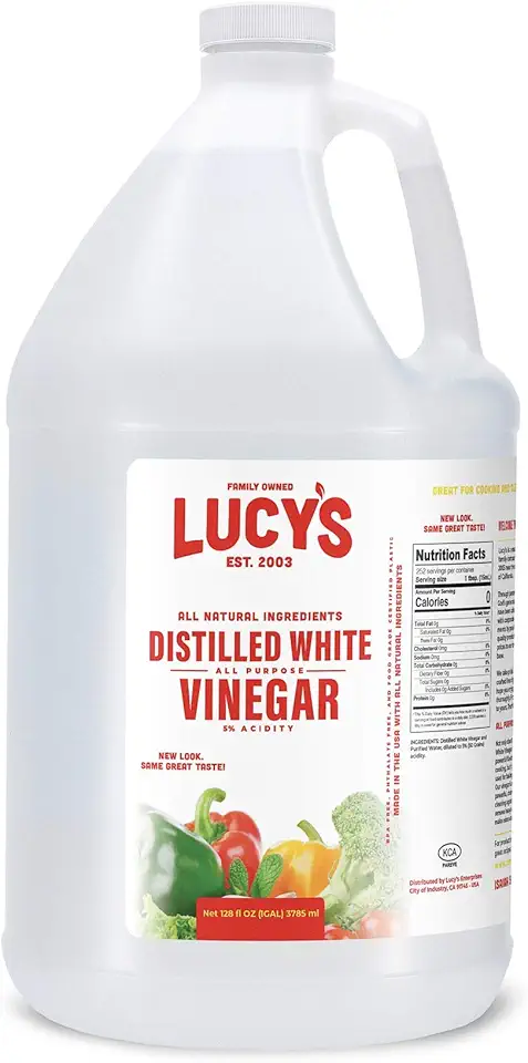 Lucy&#x27;s Family Owned - Natural Distilled White Vinegar, 1 Gallon (128 oz) - 5% Acidity (White Vinegar, 1 Gallon (128 fl oz.))