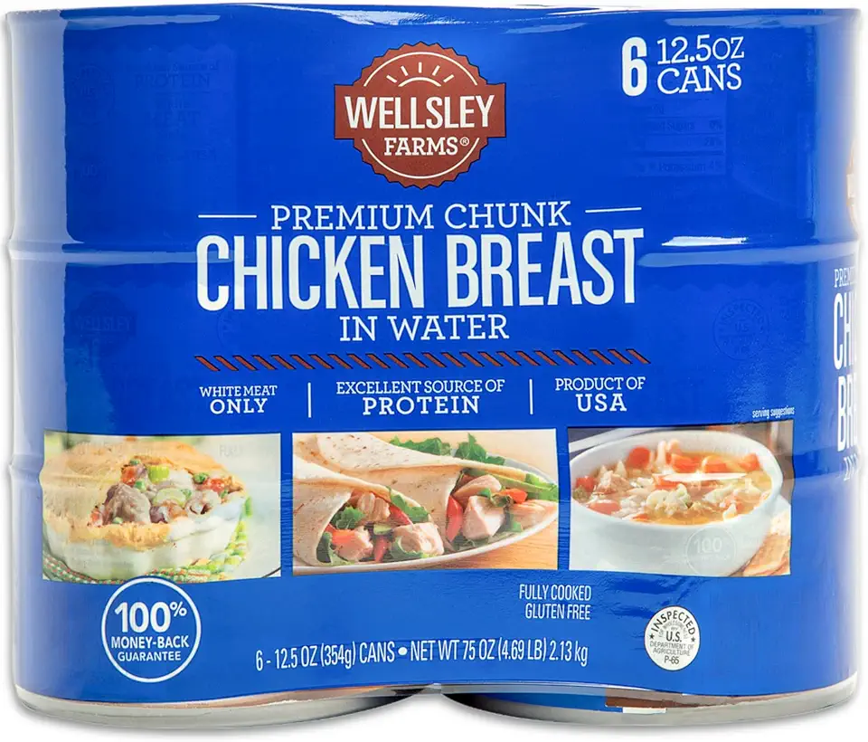 Wellsley Farms White Premium Chunk Chicken Breast in Water, 12.05 Ounce, 6 Count