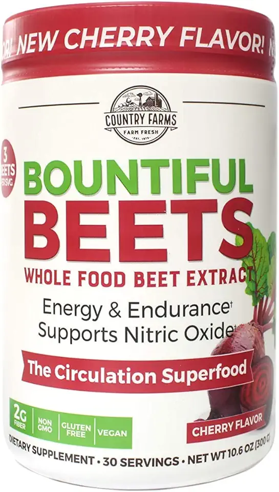 Country Farms Bountiful Beets Circulation Superfood, Delicious Natural Flavor 10.6 Ounces Each (3)