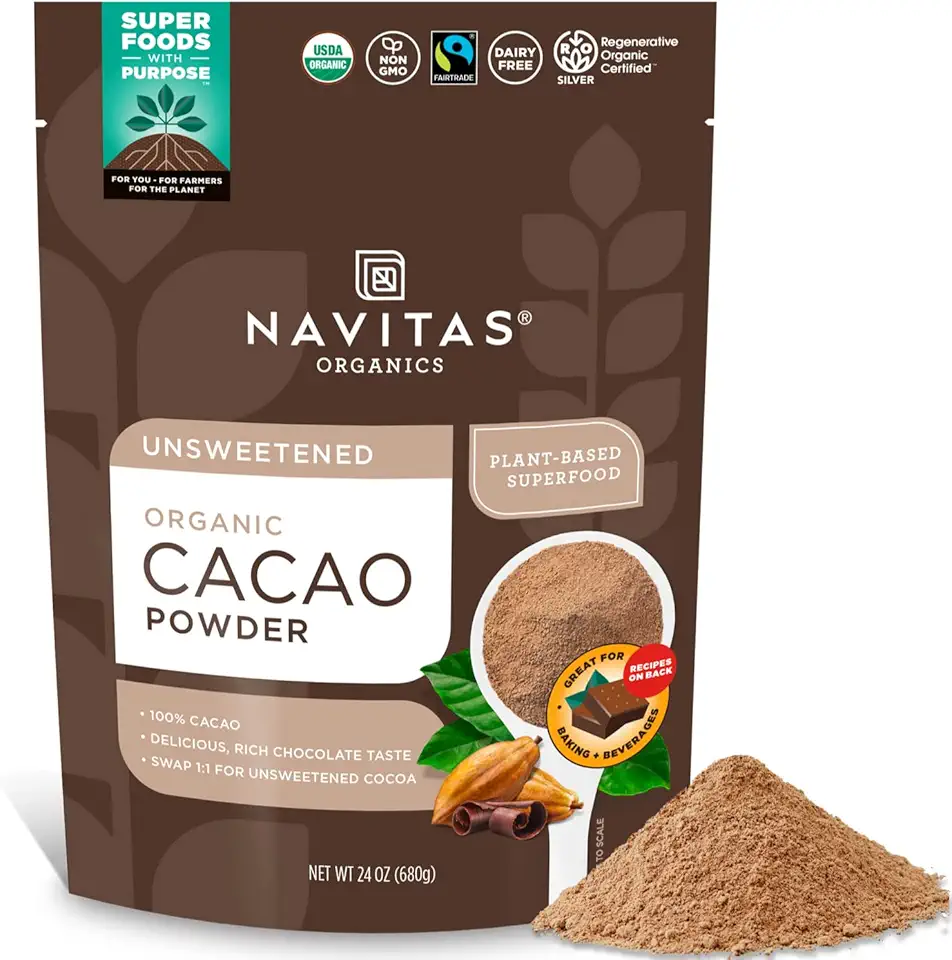 Navitas Organics Organic Cacao Powder, Non-GMO, Fair Trade, Gluten-Free, 24 Ounce