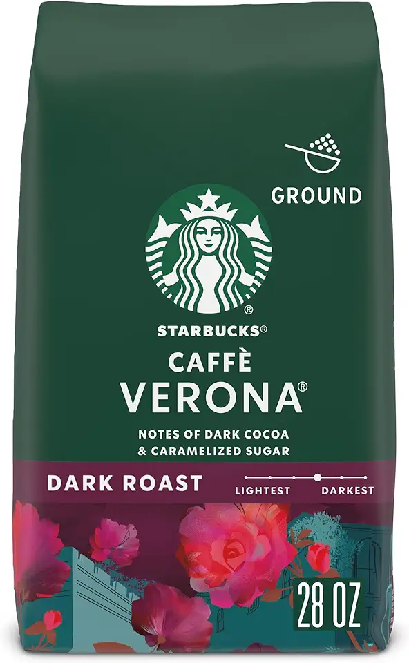 Starbucks Ground Coffee, Dark Roast Coffee, Caffè Verona, 100% Arabica, 1 bag (28 oz)