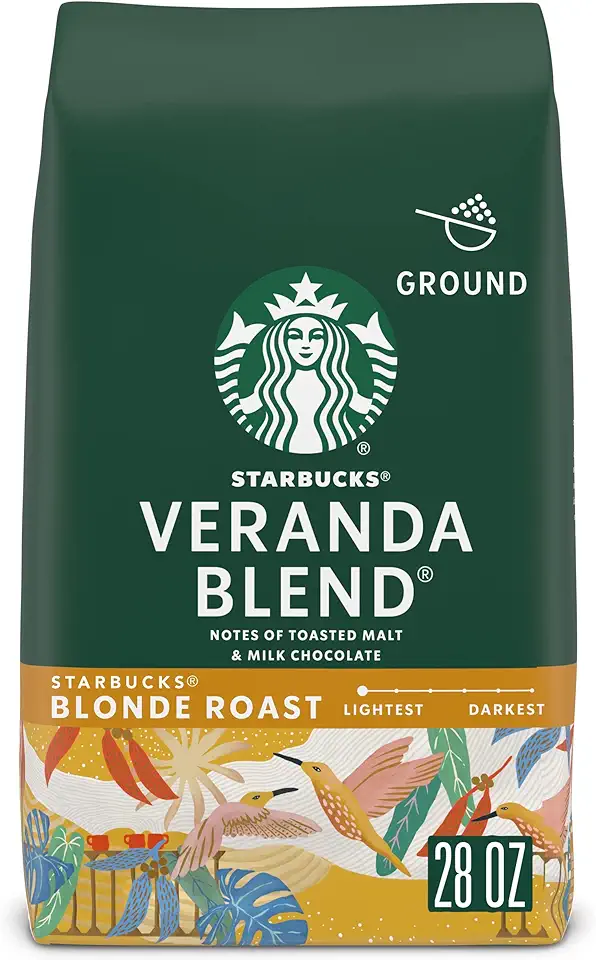 Starbucks Ground Coffee, Starbucks Blonde Roast Coffee, Veranda Blend, 100% Arabica, 1 bag (28 oz)