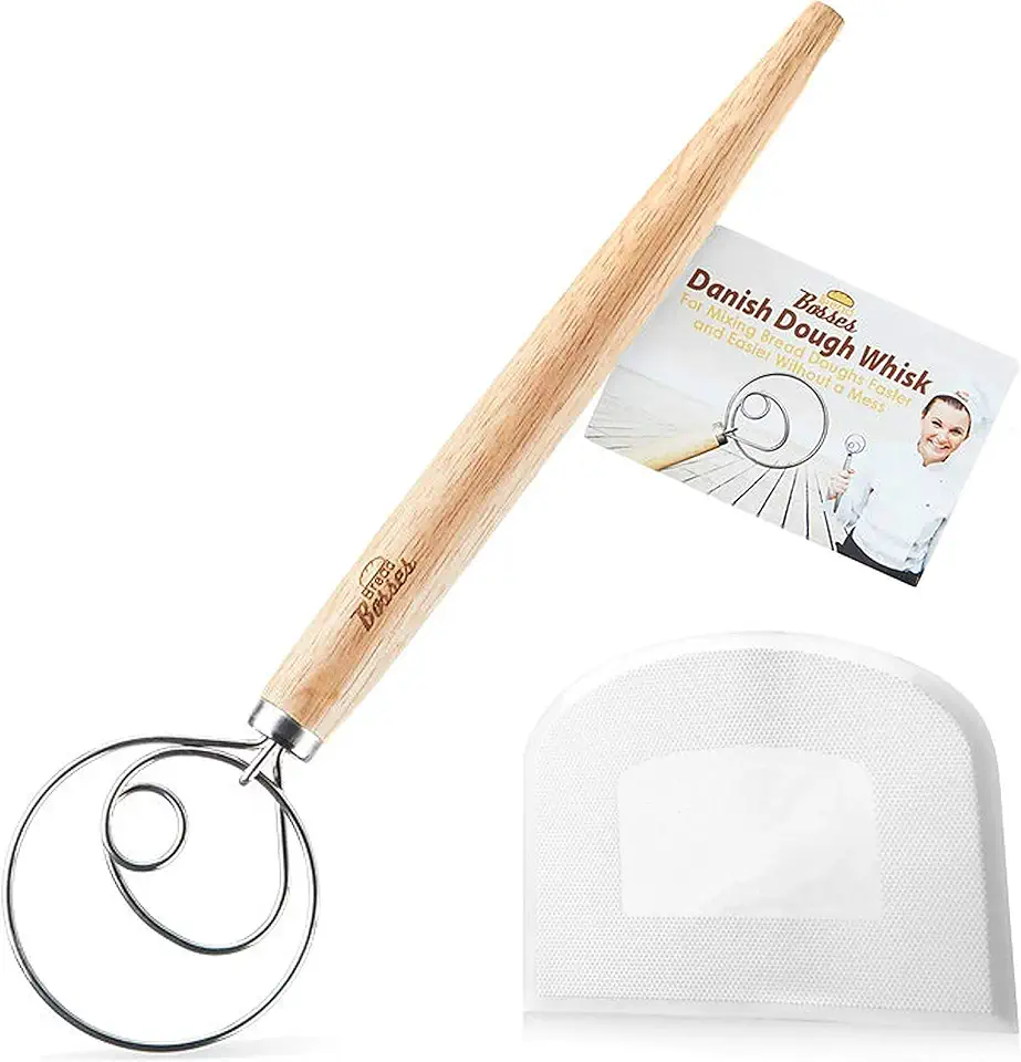 Danish Dough Whisk Bread Mixer - Hook Dutch Pizza Dough Making Bread Mixer Whisk Hooks Accessories Wisks - Great As A Gift