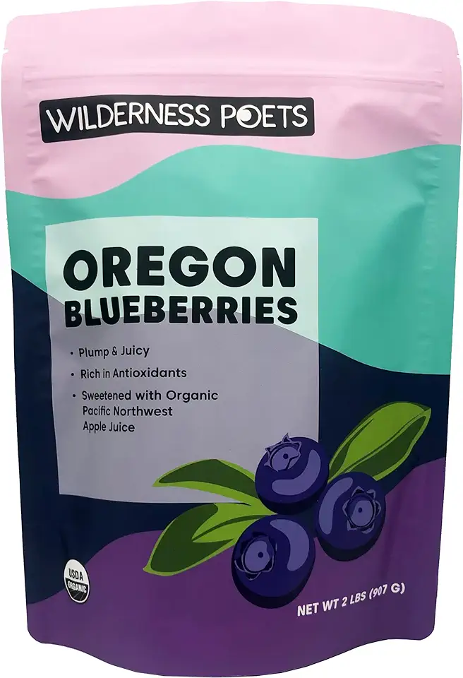 Wilderness Poets, Oregon Blueberries (Sweetened with Apples) - Certified Organic, Whole Dried Fruit (2 Pound - 32 Ounce)