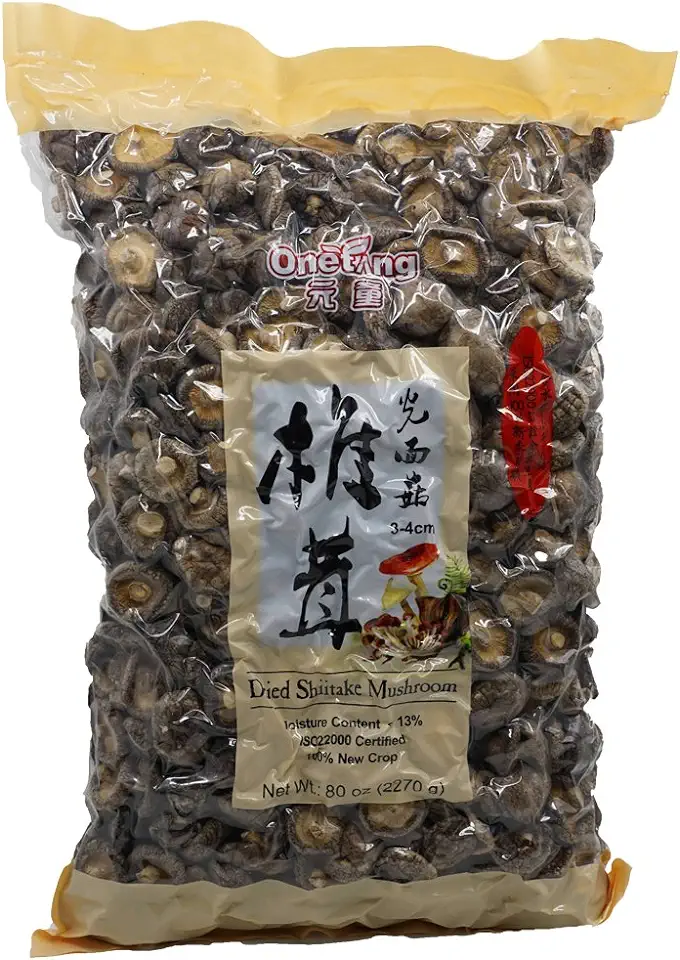 ONETANG Dried Mushrooms 5 Pound, 2024 New Season, Vacuum Packing, Dried Shiitake Mushrooms, Natural Grown Mushroom, No Fumigation Sulfur, 80 oz