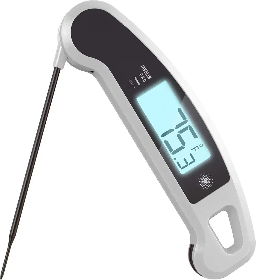 PX1D Javelin PRO Duo Ultra Fast Professional Digital Instant Read Meat Thermometer for Grill and Cooking, 4.5&quot; Probe, Auto-Rotating Backlit Display, Splash Resistant – Panda