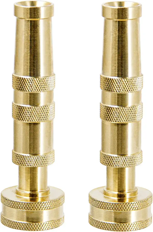 Twinkle Star Heavy-Duty Brass Adjustable Twist Hose Nozzle, Garden Hose Nozzle, Hose Sprayer Nozzle, 2 Pack, TWIS3432