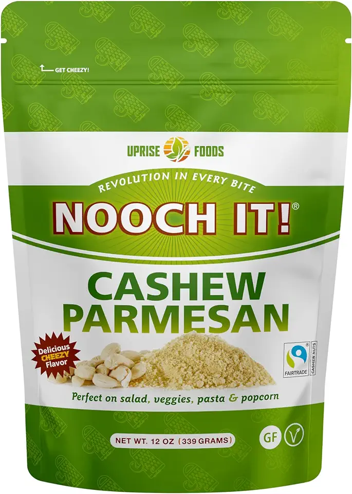 NOOCH IT! Certified Fair Trade Cashew Parmesan 12oz | Vegan Parmesan ● Tasty Dairy-Free Cheese Alternative (Organic Ingredients, Gluten-Free, Cashew Parm)