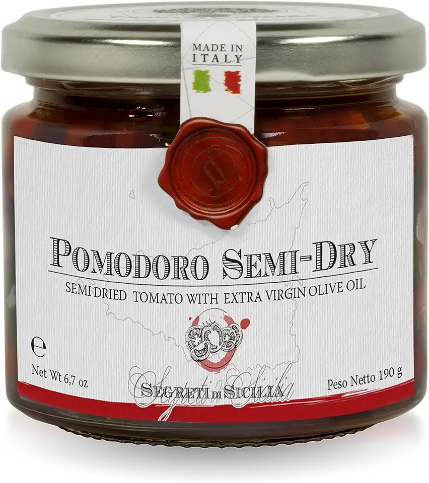 Frantoi Cutrera - Pomodorino Semi Secco - Semi-Dried Cherry Tomatoes in Extra Virgin Olive Oil, Product of Italy, 6.7oz