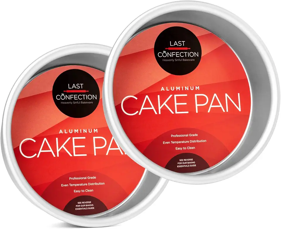 LAST CONFECTION 2-Piece Round Cake Pan Set - 6&quot; x 2&quot; Deep Aluminum Pans