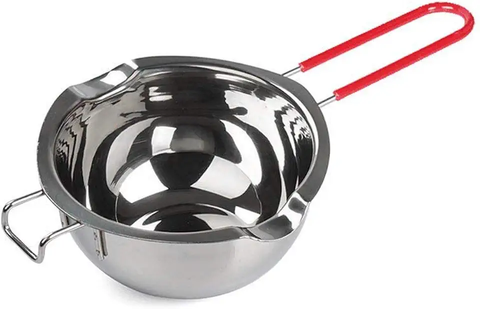 Stainless Steel Double Boiler Pot with Heat Resistant Handle for Melting Chocolate, Candy and Candle Making (18/8 Steel, 2 Cup Capacity, Universal Insert)