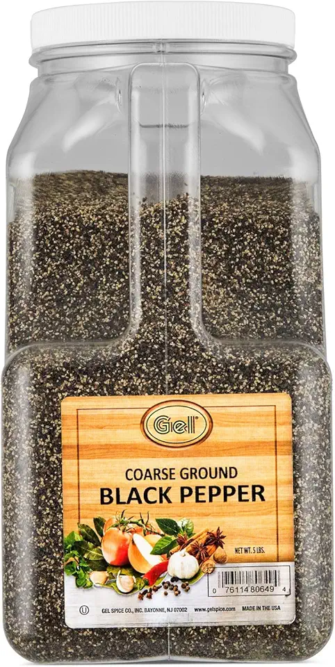 Gel Spice Coarse Ground Black Pepper 18-24 Mesh - Food Service Size - 5 Lbs