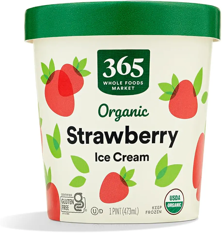 365 by Whole Foods Market, Ice Cream Strawberry Organic, 16 Ounce