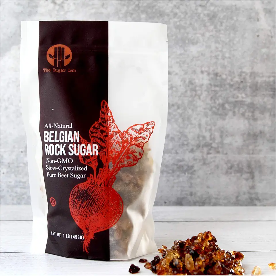 The Sugar Lab Belgian Rock Sugar – 2 Pounds - Natural REAL Beet Sugar - Brown Rock Sugar - Teavana Style Tea Sugar - Perfect Sugar Cube or Amber Sugar Replacement - Natural Belgian Rock Sugar for Tea