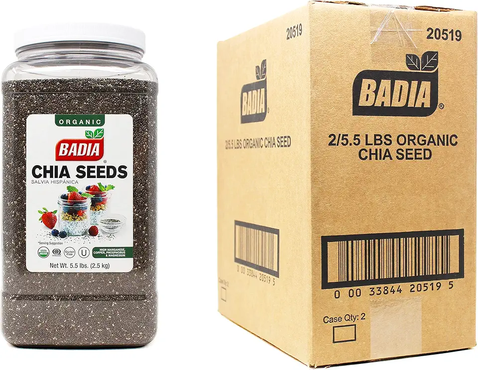 Badia Organic Chia Seed, 5.5 Pound (Pack of 2)