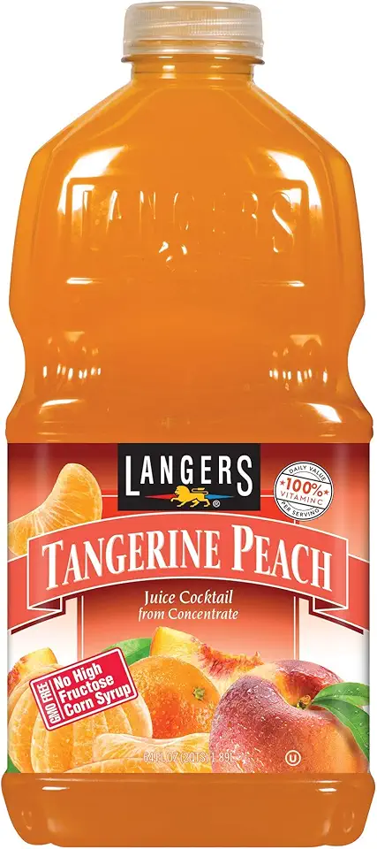 Langers Tangerine Peach Cocktail, 64 fl. oz. (Pack of 8)