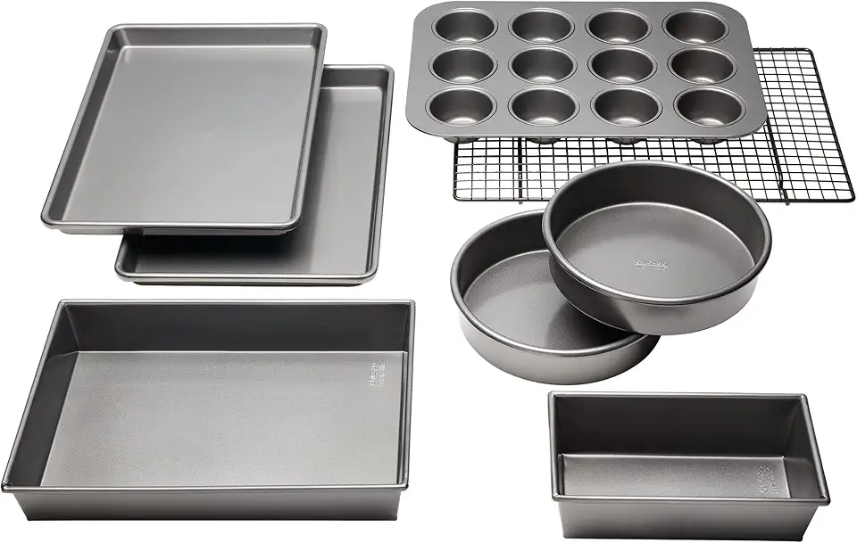 Chicago Metallic Professional Non-Stick 8-Piece Bakeware Set, Silver