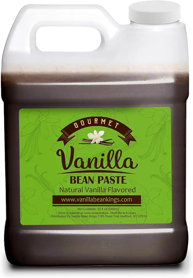 Vanilla Bean Paste for Baking and Cooking - Gourmet Madagascar Bourbon Blend made with Real Vanilla Seeds - 32 Ounces