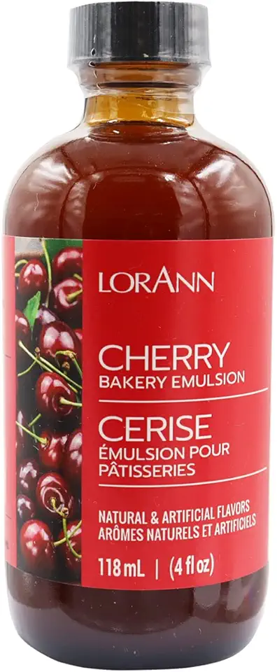 Lorann Oils Cherry Bakery Emulsion: Authentic Cherry Flavor, Perfect for Enhancing Fruit Undertones in Baked Goods, Gluten-Free, Keto-Friendly, Cherry Extract Alternative Essential for Your Kitchen