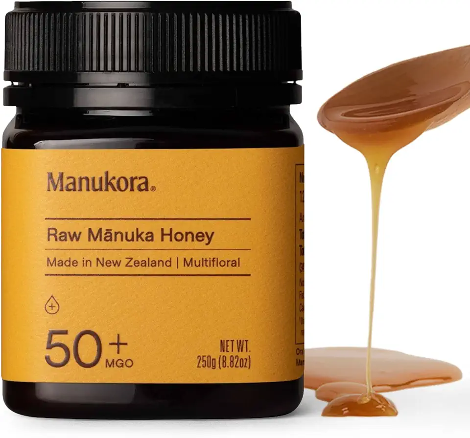 Manukora Raw Manuka Honey, MGO 50+, New Zealand Honey, Non-GMO, Traceable from Hive to Hand, Daily Wellness Support - 250g (8.82 Oz)