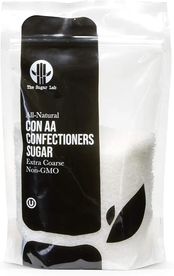 The Sugar Lab Confectioners Sugar - Extra Coarse Sugar - 5 Pounds - Con AA - Sugar Crystals for Baking and Cupcake Decorations - Excellent for Decorating Candy - Perfect for Bakeries