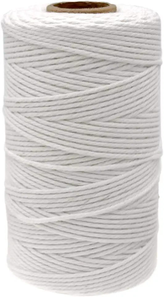 jijAcraft Butchers Twine 328 Feet, 2mm Cotton Twine String, Food Safe Kitchen Cooking Bakers Twine String for Meat Trussing, White Cotton String for Turkey Sausage Butcher Food Prep