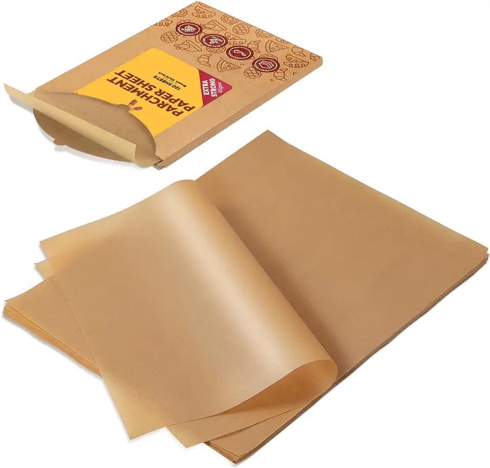 Katbite Unbleached Parchment Paper Baking Sheets, 120Pcs 12x16 Inch Precut Parchment Paper for Baking, Heavy Duty &amp; Non-stick, Half Sheet Paper for Baking, Cooking, Steaming, Oven Paper