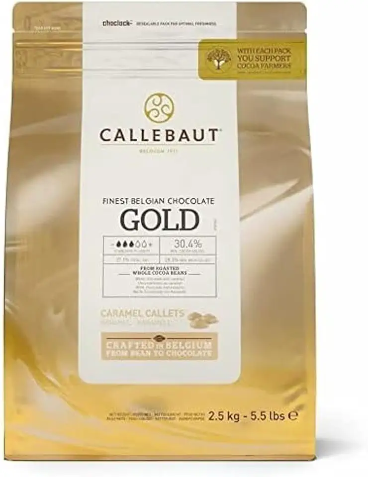 Callebaut Finest Belgian Gold Chocolate With 30.4% Cacao And 28.3% Milk, 88.16 Oz