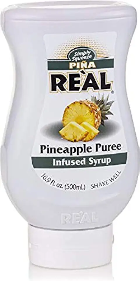 Banana Reàl, Pineapple Puree Infused Syrup, 16.9 FL OZ Squeezable Bottle | Pack of 12