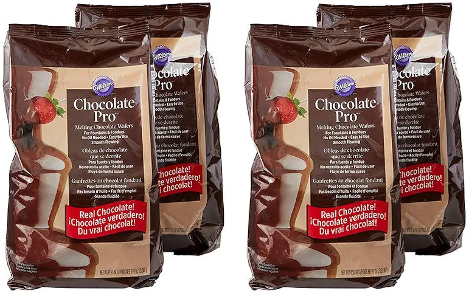 Wilton Chocolate Pro Fountain Fondue Chocolate, 2 lbs (4 Bags)