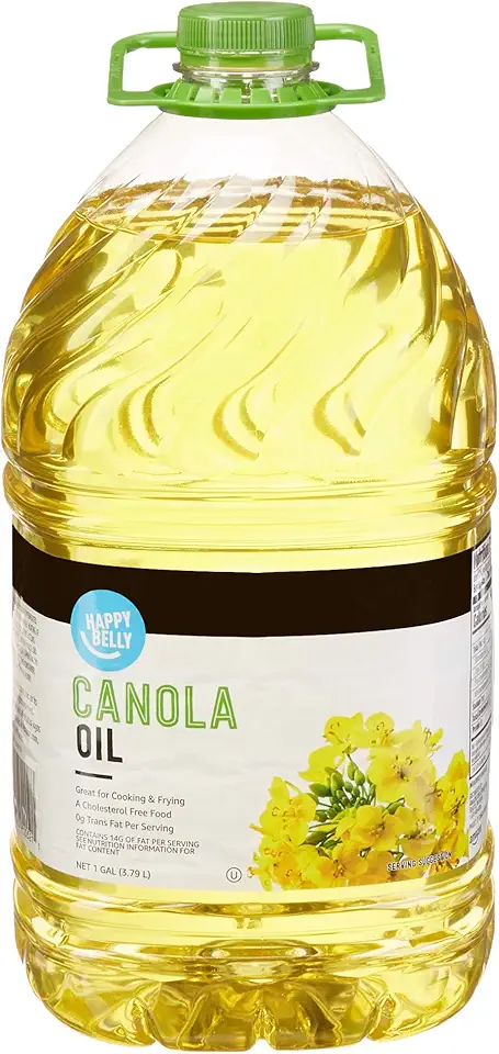 Amazon Brand - Happy Belly Canola Oil, 128 fl oz (Pack of 1)