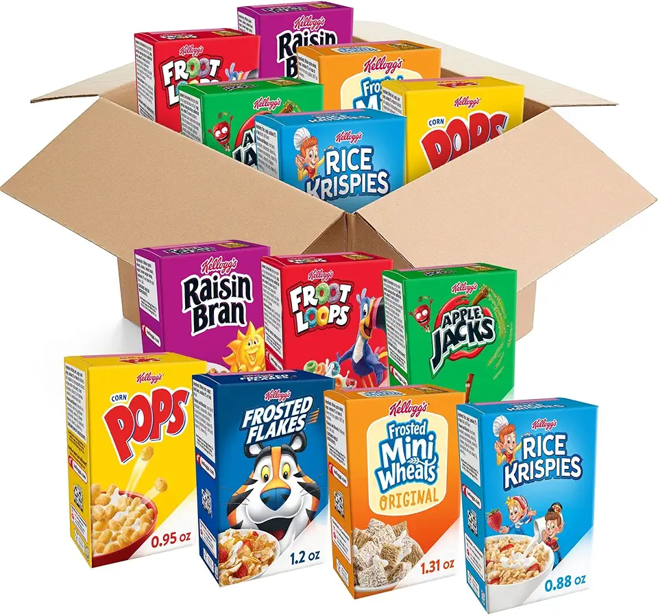 Kellogg&#x27;s Cold Breakfast Cereal, Bulk Pantry Staples, Kid Snacks, Variety Pack (48 Boxes)