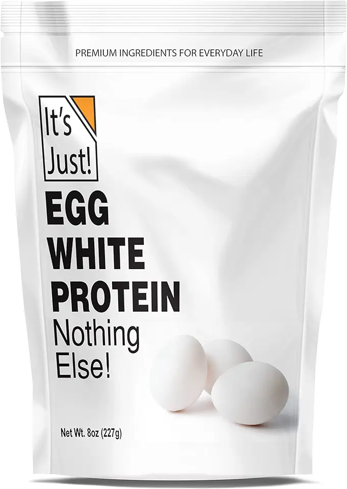 It&#x27;s Just! - Egg White Protein Powder, Made in USA from Cage-Free Eggs, Dried Egg Whites (Unflavored, 8oz)