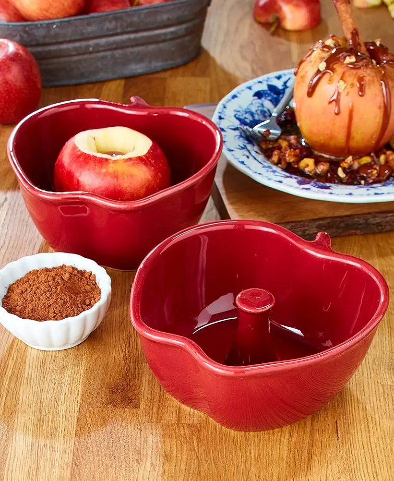 Stoneware Apple Bakers - Set of 2 By SkyMall