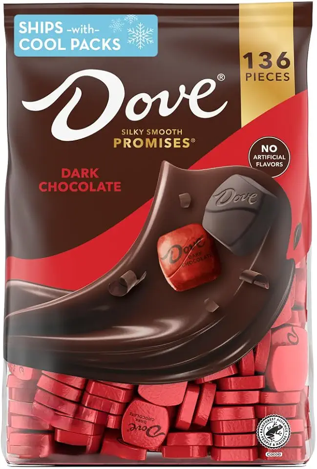 DOVE PROMISES Dark Chocolate Candy, 136 Ct Bulk Bag