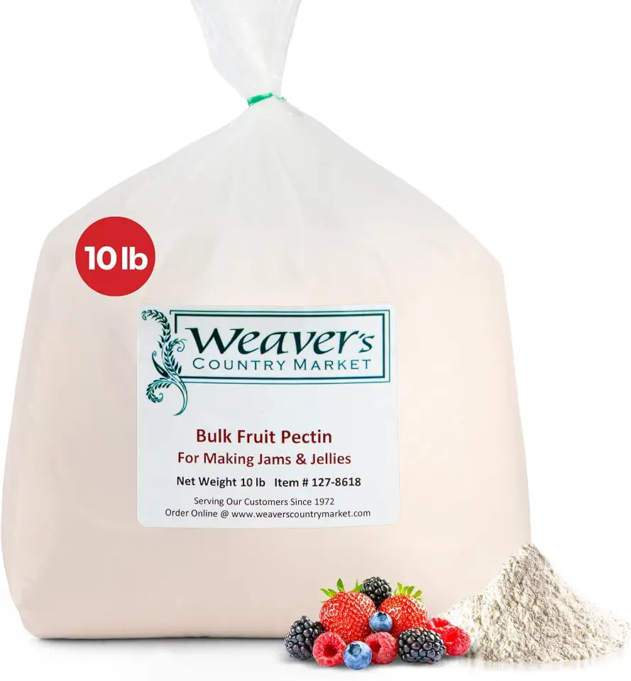 Weaver&#x27;s Country Market Bulk Fruit Pectin Powder for Jam and Jellies - Made in USA Pectin for Canning Jelly, Cost Effective Pectin for Canning Jam (10 Lb. Plastic Bag)