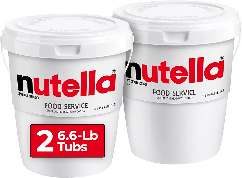 Nutella Hazelnut Spread Food Service Tub, Baking Supplies, Great For Restaurants And Bakeries, Two Bulk Tubs, 13.2 Lb Total