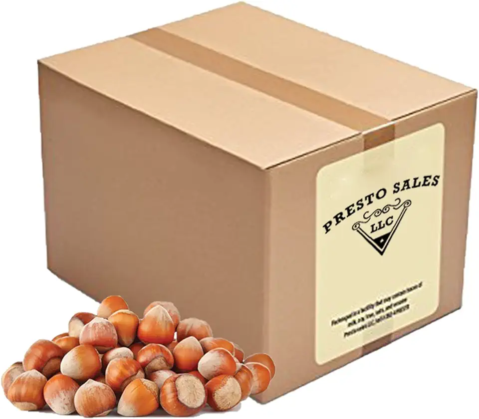 Presto Sales Filberts Hazelnuts Fresh off the tree Raw In Shell, Oregon, USA, fun to crack - 160 oz. (10 lbs.) Convenient Bag in a Box