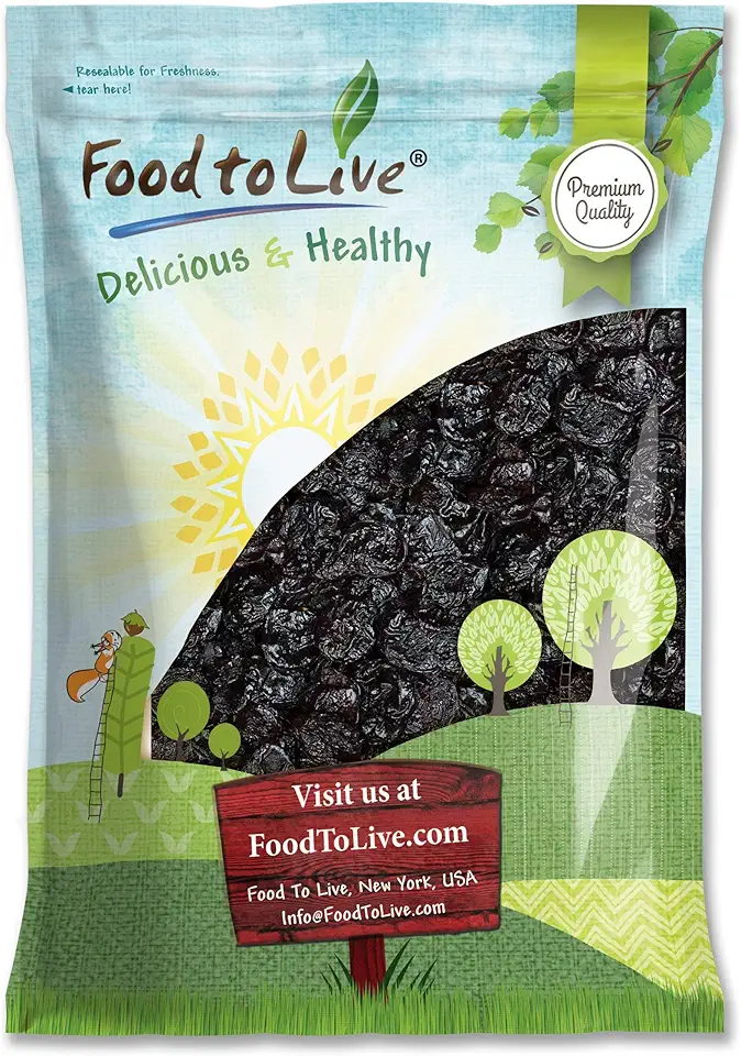 Food to Live Pitted Prunes, 10 Pounds – Whole Dried Plums, Unsulfured, Unsweetened, Non-Infused, Non-Irradiated, Vegan, Raw, Bulk