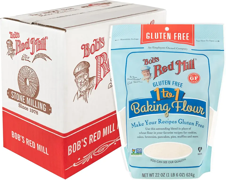 Bob&#x27;s Red Mill Gluten Free 1-to-1 Baking Flour, 22 Ounce (Pack of 4)