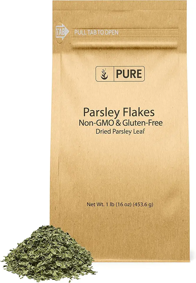 Pure Original Ingredients Parsley Flakes (1 lb), Rich-in-Flavor, Garnish Meat &amp; Vegetables, Healthy, Eco-Friendly Packaging