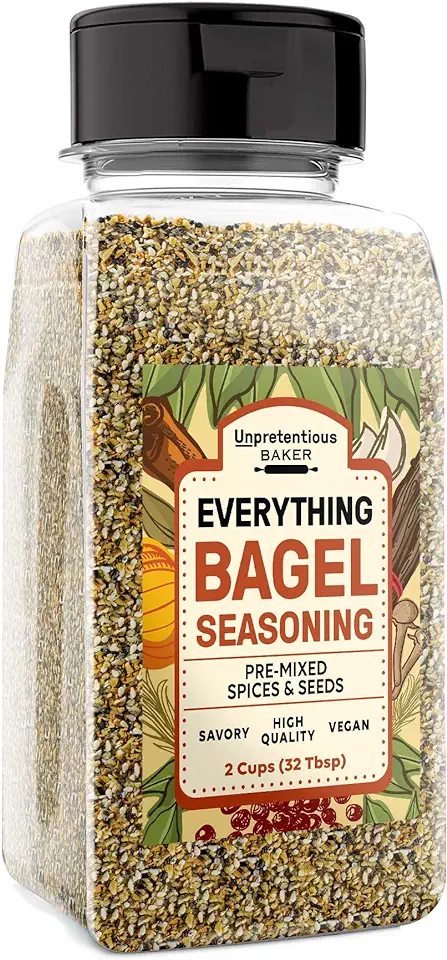 Everything Bagel Seasoning Add Texture &amp; Flavor to Any Recipe, Mix of Sesame Seeds, Garlic, Onion &amp; Salt, Convenient Shaker Bottle (8 Ounce)