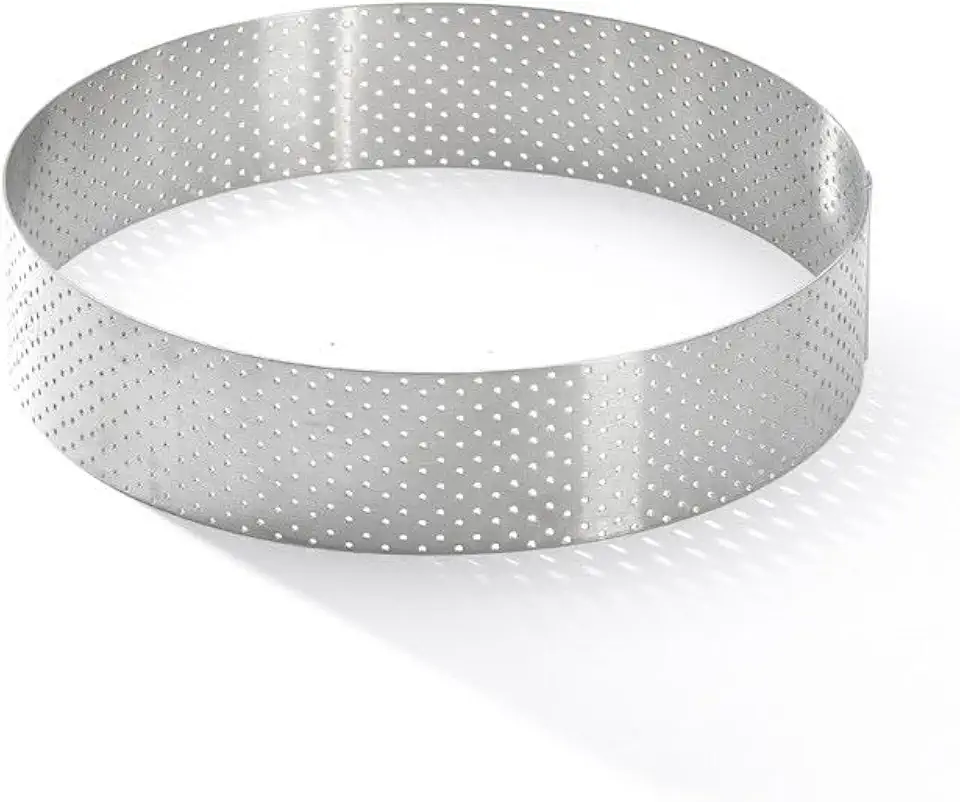 de Buyer Perforated Round Tart Ring - 6” Diameter, 1.4” Height - Perfect for Baking Beautifully Crisp Tarts - Easy to Use &amp; Clean - Made in France