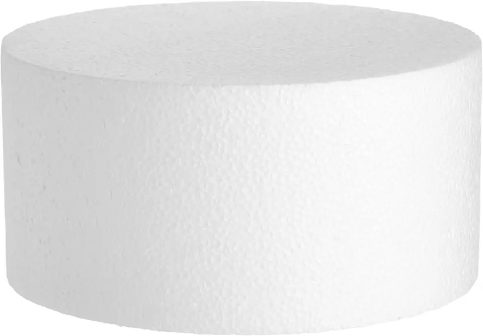 Bright Creations 8 Inch Round Cake Dummy, Foam Cake Form (White, 8x4 Inches)